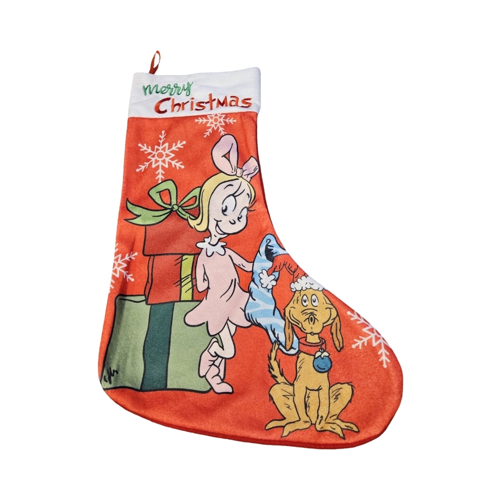 Cindy Lou Who & Max Christmas Stocking Cartoon Characters NWOT